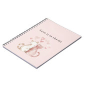 Carnet Cœurs roses chats blancs amour (Côté gauche)
