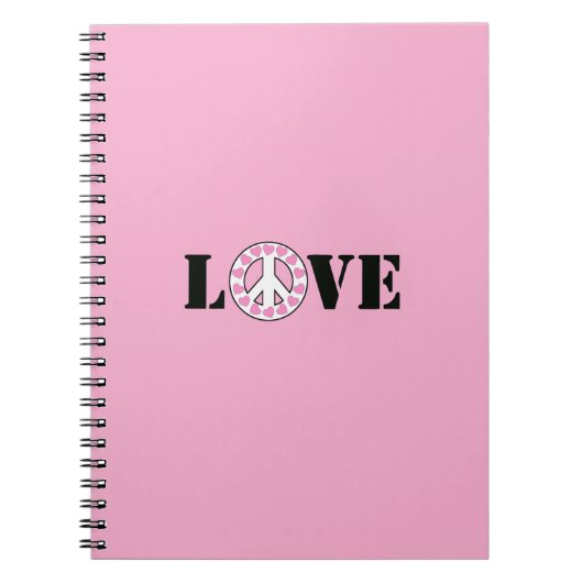 Carnet Cœurs roses chic amour paix (Devant)