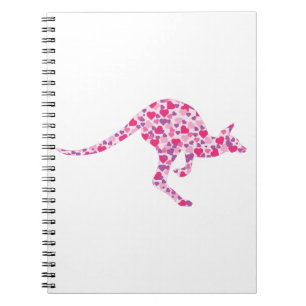 Carnet Coeurs-roses-kangourous