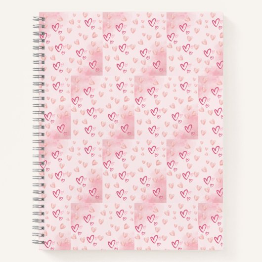 Carnet Coeurs roses mignons (Devant)