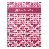 Carnet Coeurs roses Motif Avec Texte Personnalisé (Devant)
