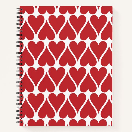 Carnet Coeurs rouges allongés (Devant)
