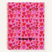 Carnet Coeurs rouges et roses (Devant)