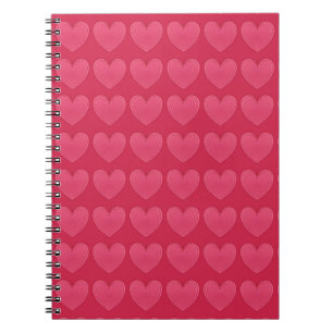 Carnet Coeurs rouges roses sur un arrière - plan rouge pl