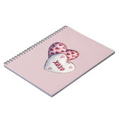 Carnet Cœurs rouges roses XOXO (Côté gauche)