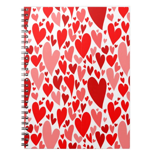 Carnet Coeurs rouges super et romantiques Saint-Valentin (Devant)