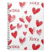 Carnet Coeurs rouges XOXO Love (Devant)