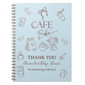 Carnet Coffee Blue Bow Cafe Bebe Baby Shower Guest Book (Devant)