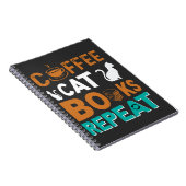 Carnet Coffee Cat Books Répéter, lire et café amoureux (Côté Droit)