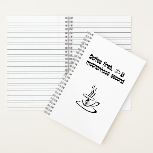 Carnet Coffee First Motherhood Second - Bold Typographie (À l'intérieur)