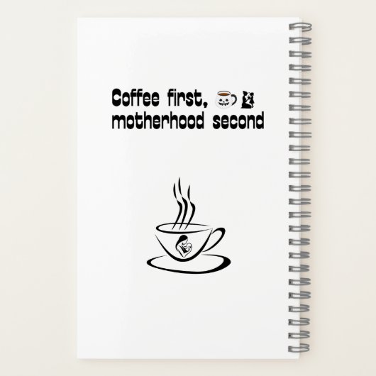 Carnet Coffee First Motherhood Second - Bold Typographie (Verso)