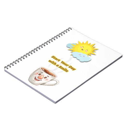 Carnet Coffee Time – Cute Smiling Cup (Côté gauche)