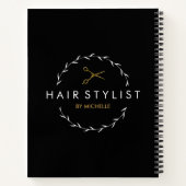 Carnet Coiffeur Or noir moderne (Dos)