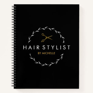 Carnet Coiffeur Or noir moderne