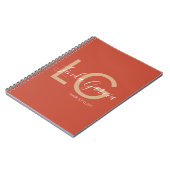 Carnet Coiffeur Orange Brûlé Beige Monogrammé (Côté gauche)