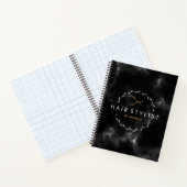Carnet Coiffeuse moderne en marbre noir et or (Intérieur)