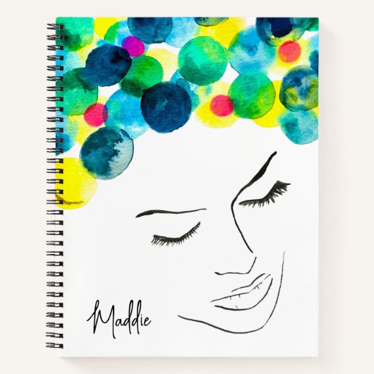 Carnet Coiffure de bulle psychédélique (Devant)