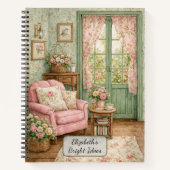 Carnet Coin de lecture shabby chic dans un jardin (Devant)