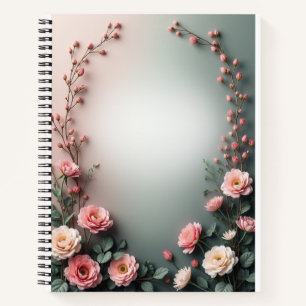 Carnet Coins de fleurs aquarelles douces Botanique élég