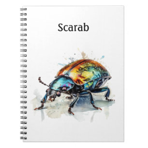 Carnet Coléoptère iridescent en aquarelle, personnalisé