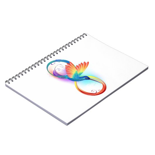 Carnet Colibri arc-en-ciel avec symbole Infinity (Côté gauche)