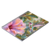 Carnet Colibri avec aquarelle d'Hibiscus (Côté gauche)