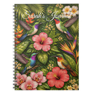 Carnet Colibri botanique tropical personnalisé