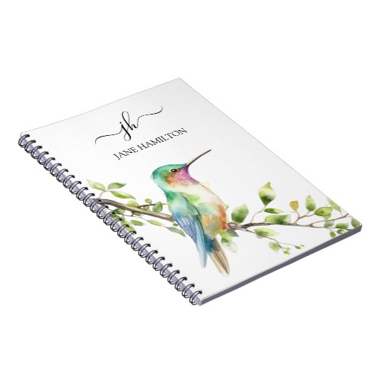 Carnet Colibri de monogramme de script (Côté Droit)