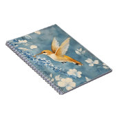 Carnet colibri en vol parmi des fleurs blanches (Côté Droit)