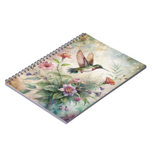 Carnet Colibri mignon sur les fleurs (Côté gauche)