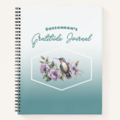 Carnet Colibri sur la couverture Turquoise Ombre Gratitud (Devant)