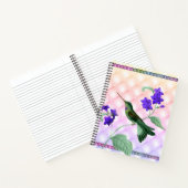 Carnet Colibri vert sur tige de fleurs violettes Deluxe (Intérieur)