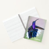 Carnet Colibri violet avec de belles plumes sur mesure (Intérieur)