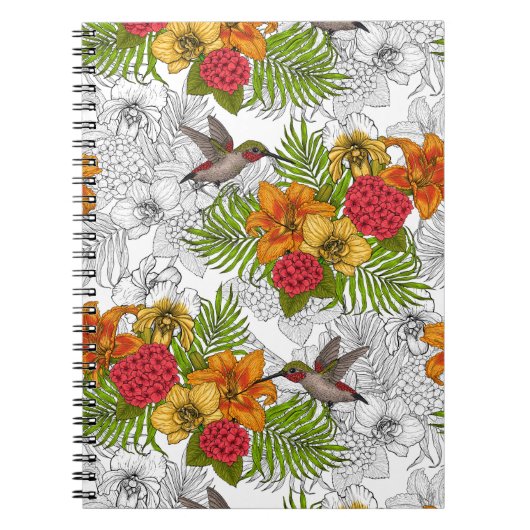 Carnet Colibris et bouquet tropical (Devant)