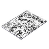 Carnet Collage Abstrait de graffiti noir et blanc (Côté gauche)