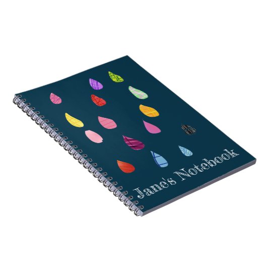 Carnet Collage d'art de gouttes de pluie boho mignon (Côté Droit)