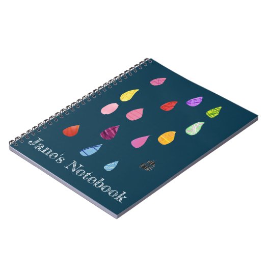 Carnet Collage d'art de gouttes de pluie boho mignon (Côté gauche)