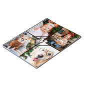 Carnet Collage de 4 photos personnalisées Monogramme roug (Côté gauche)