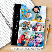 Carnet Collage de 4 photos simple couleur personnalisée