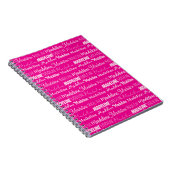 Carnet Collage de nom de filles personnalisé rose chic (Côté Droit)