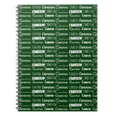 Carnet Collage de nom personnalisé vert moderne (Devant)