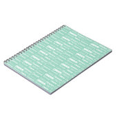 Carnet Collage de nom personnalisé vert mousse chic (Côté gauche)