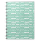 Carnet Collage de nom personnalisé vert mousse chic (Devant)