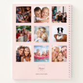 Carnet Collage de photos avec monogramme rose gold blush (Dos)