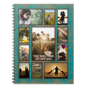 Carnet Collage De Photos De Famille De Cuivre Élégant Et 