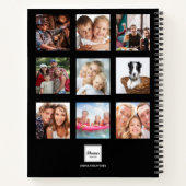 Carnet Collage de photos personnalisé monogramme noir jou (Dos)