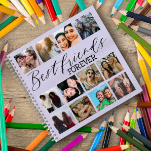 Carnet Collage de photos violet des meilleurs amis