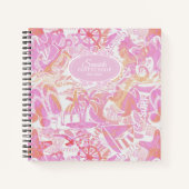 Carnet Collage de plage nautique rose chaud ID840 (Devant)
