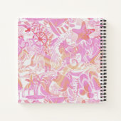 Carnet Collage de plage nautique rose chaud ID840 (Dos)