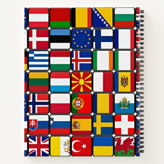 Carnet Collage des drapeaux internationaux, drapeaux du m (Dos)